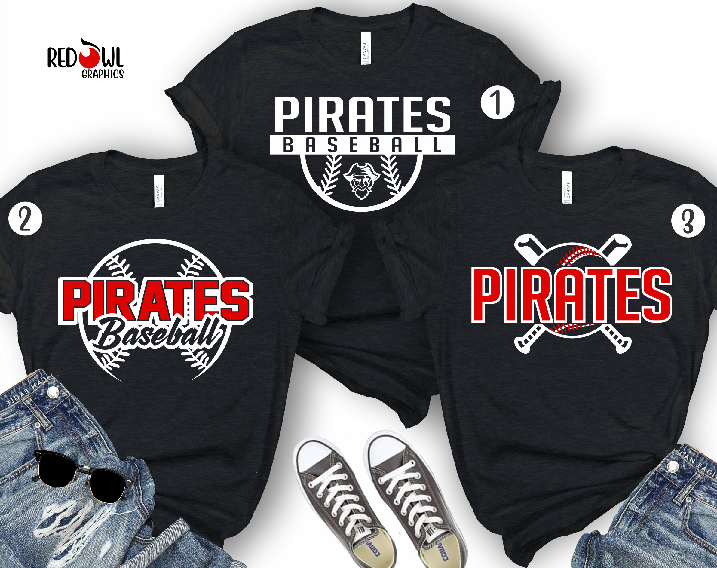 Pittsburgh Pirates SAAG Women Black Light Baseball Tri-Blend V-Neck T-Shirt