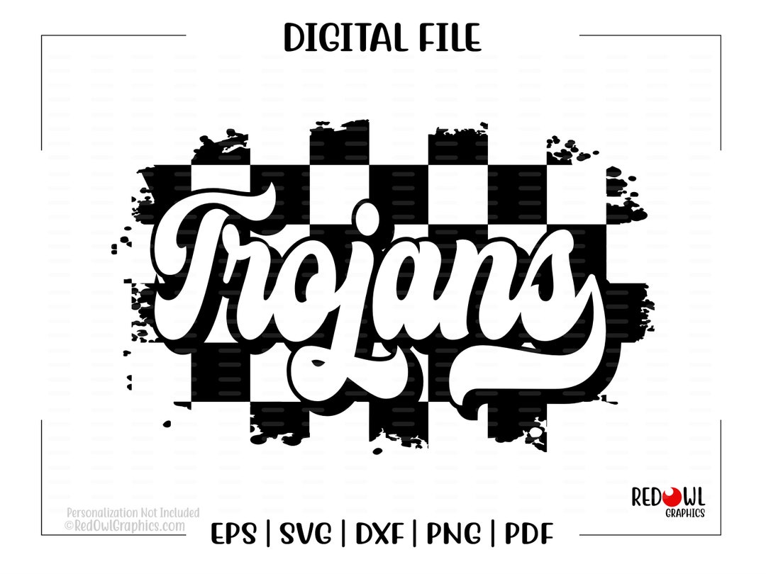 Trojan Svg, Trojans Svg, Trojan, Trojans, Retro, Checker Board, Retro
