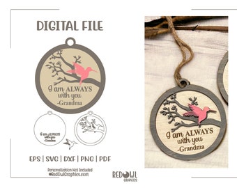 Hummingbird svg, Hummingbird Ornament, Ornament, In Memory, Grandma, Memorial, Funeral, Bereavement, svg, dxf, eps, png, pdf, Funeral Gift