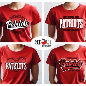 Personalized Patriot, Patriots T-Shirt, Customized, T-Shirt, Shirt, Tee,School Spirit,Mascot, Baseball, Softball, Football, Track,Volleyball