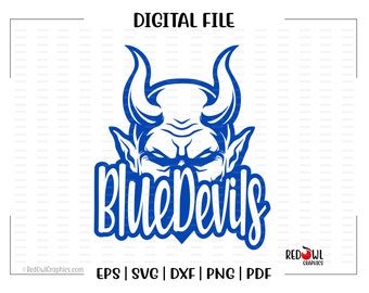 Blue Devils PNG Doodle Letters Digital File Sublimation Download - Etsy