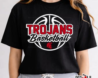 Basketball shirt, Trojan Shirt, Trojan, Basketball, T-Shirt, Sweatshirt, Hoodie, Hooded, Crewneck, Basketball Sweatshirt, Mom, Dad, Coach