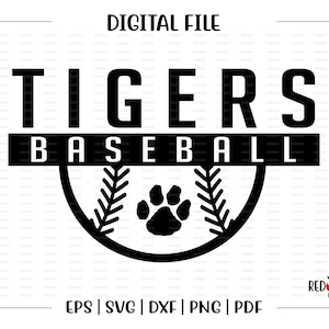 Béisbol svg, Tiger Baseball svg, Tiger, Tigers, Baseball, svg, dxf, eps, png, pdf, sublimación, archivo cortado, htv, clipart, digital