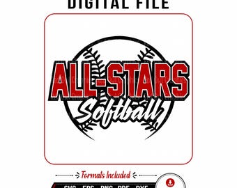 All Star svg, All-Star svg, Softball svg, Softball, All Stars, All-Stars, svg, dxf, eps, png, pdf, sublimation, cut file, htv,clipart,design