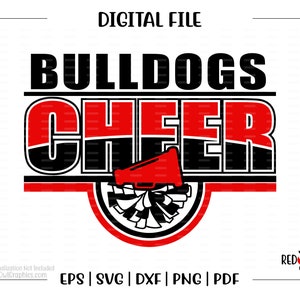 Cheerleader svg, Bulldog Cheerleader, Bulldog, Bulldogs svg, Cheer, Cheerleader, Cheerleading, svg, dxf, eps, png, pdf, sublimation,cut file