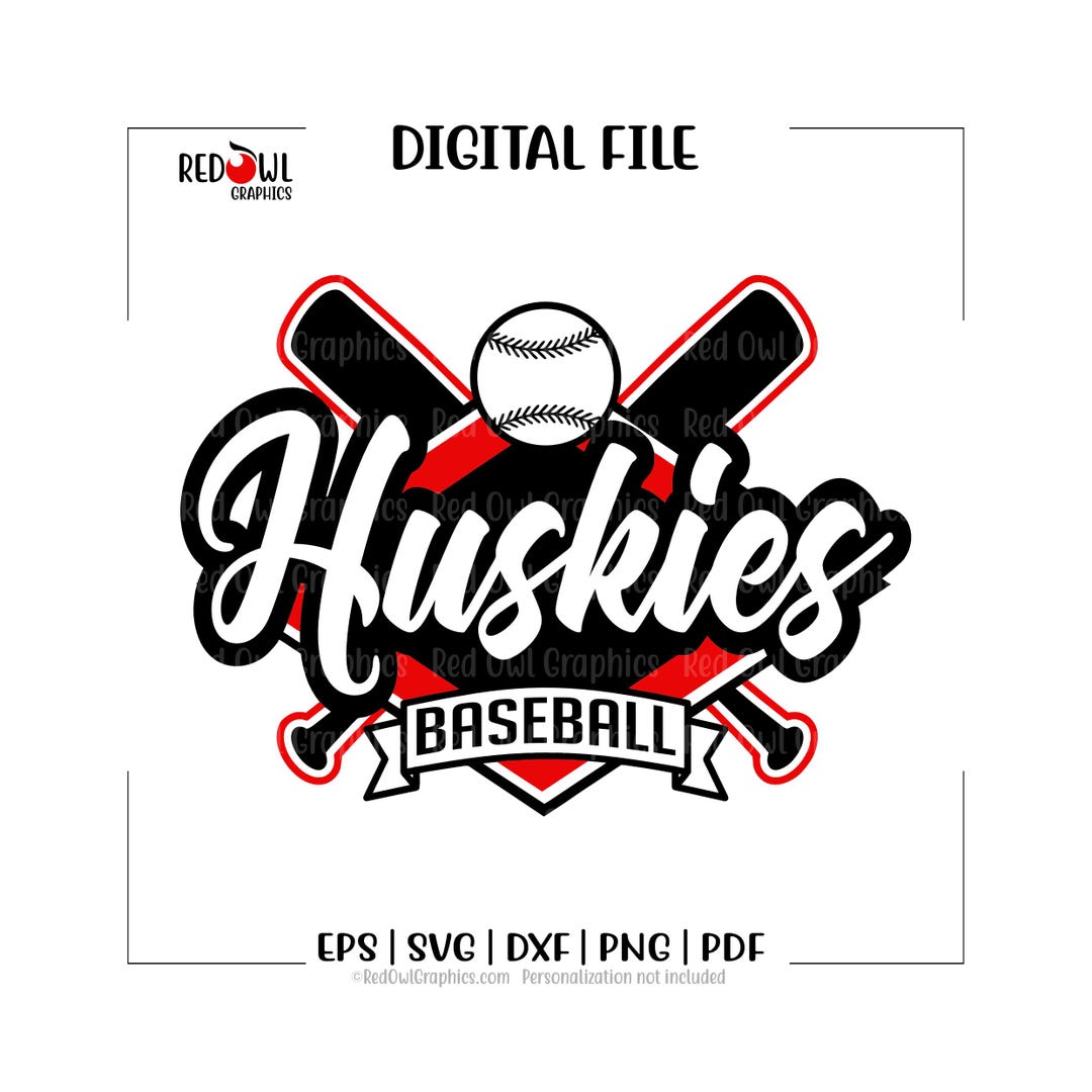 Huskies Baseball Svg, Huskie Png, ,team Mascot, School Spirit, Coach ...
