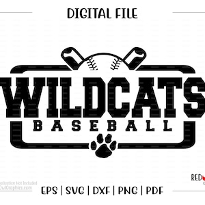 Baseball svg, Wildcat Baseball svg, Wildcat, Wildcats, Baseball, svg, dxf, eps, png, pdf, sublimation, cut file, htv, vector, digital