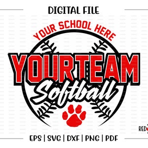 Individuell, personalisiert, Softball svg, Softball, Schule, Team, Maskottchen, svg, dxf, eps, png, pdf, Sublimation