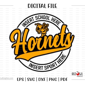 Hornet svg, Hornets svg, Hornet, Hornet, Mascot, School, svg, dxf, eps, png, pdf, sublimation, cut file, htv, vector, digital