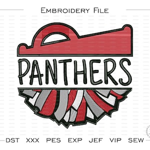 Cheer, Cheerleader, Cheerleading, Panther, Embroidery Design, Mascot, School, Embroidery, Machine, Design, dst, xxx, pes, exp, jef, vip, sew