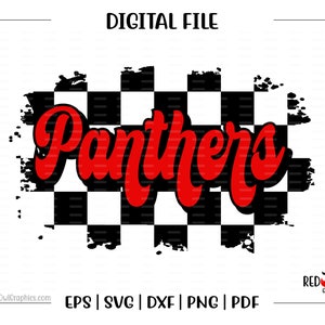 Panther svg, Panthers svg, Checker, Panther, Retro, Checker Board, Panthers, svg, dxf, eps, png, pdf, sublimation, cut file, htv, vector