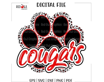 Cougar svg, Cougars svg, Cougar, Cougars, Clipart, Mascot, School, svg, dxf, eps, png, pdf, sublimation, cut file, htv, vector, digital