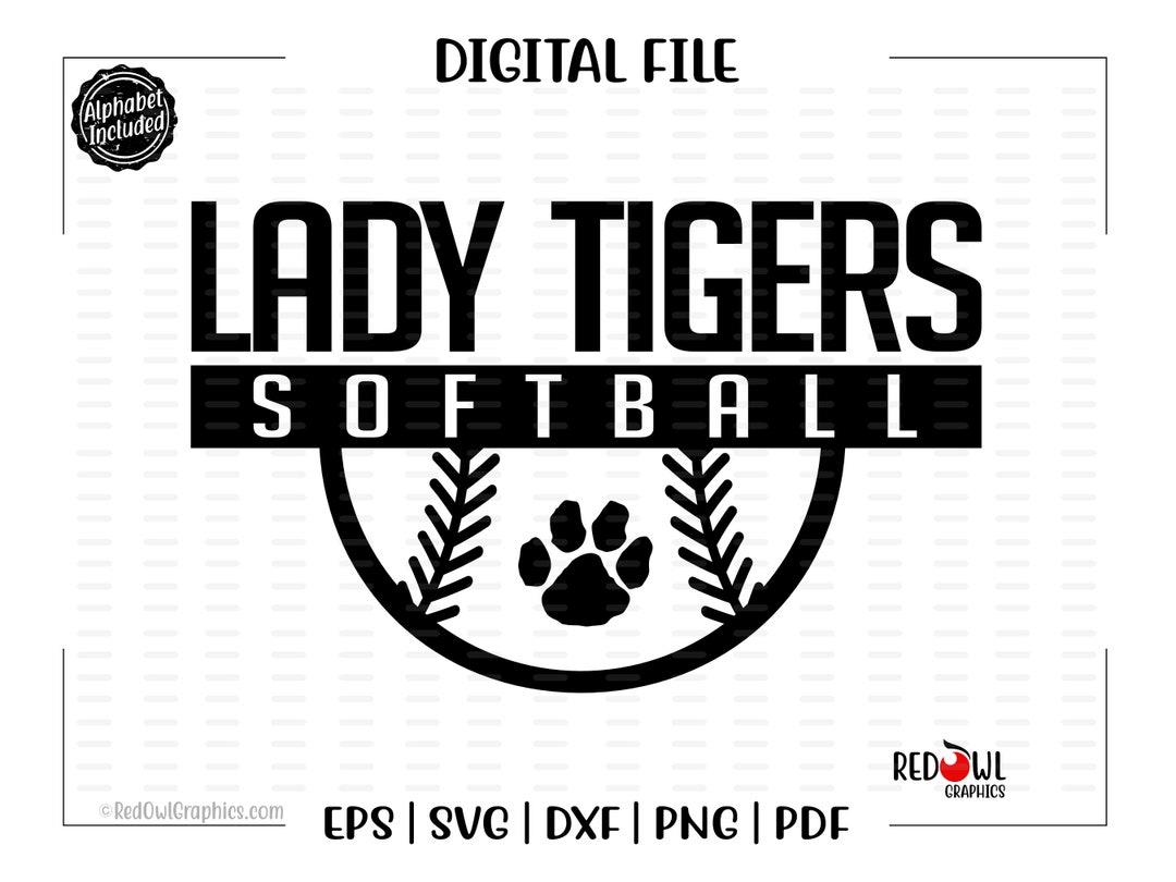 Softball Svg, Lady Tiger Softball Svg, Lady, Tiger, Tigers, Softball
