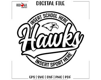 Hawk svg, Hawks svg, Hawk, svg, dxf, eps, png, pdf, sublimation, cut file, htv, vector, digital, design, clipart, mascot,mom,dad,coach