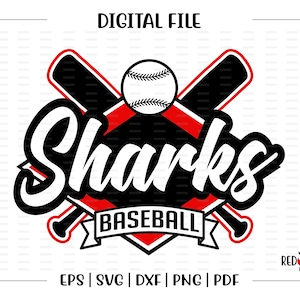Shark Baseball svg, Baseball svg, Shark Baseball, Shark, Baseball, Sharks, svg, dxf, eps, png, pdf, clipart, design, sublimation