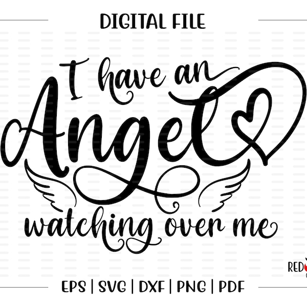 Angel Watching Over Me svg, Angel svg, Angel, Wings, Guardian Angel, Heave, svg, svg, dxf, eps, png, pdf, sublimation, clipart, design