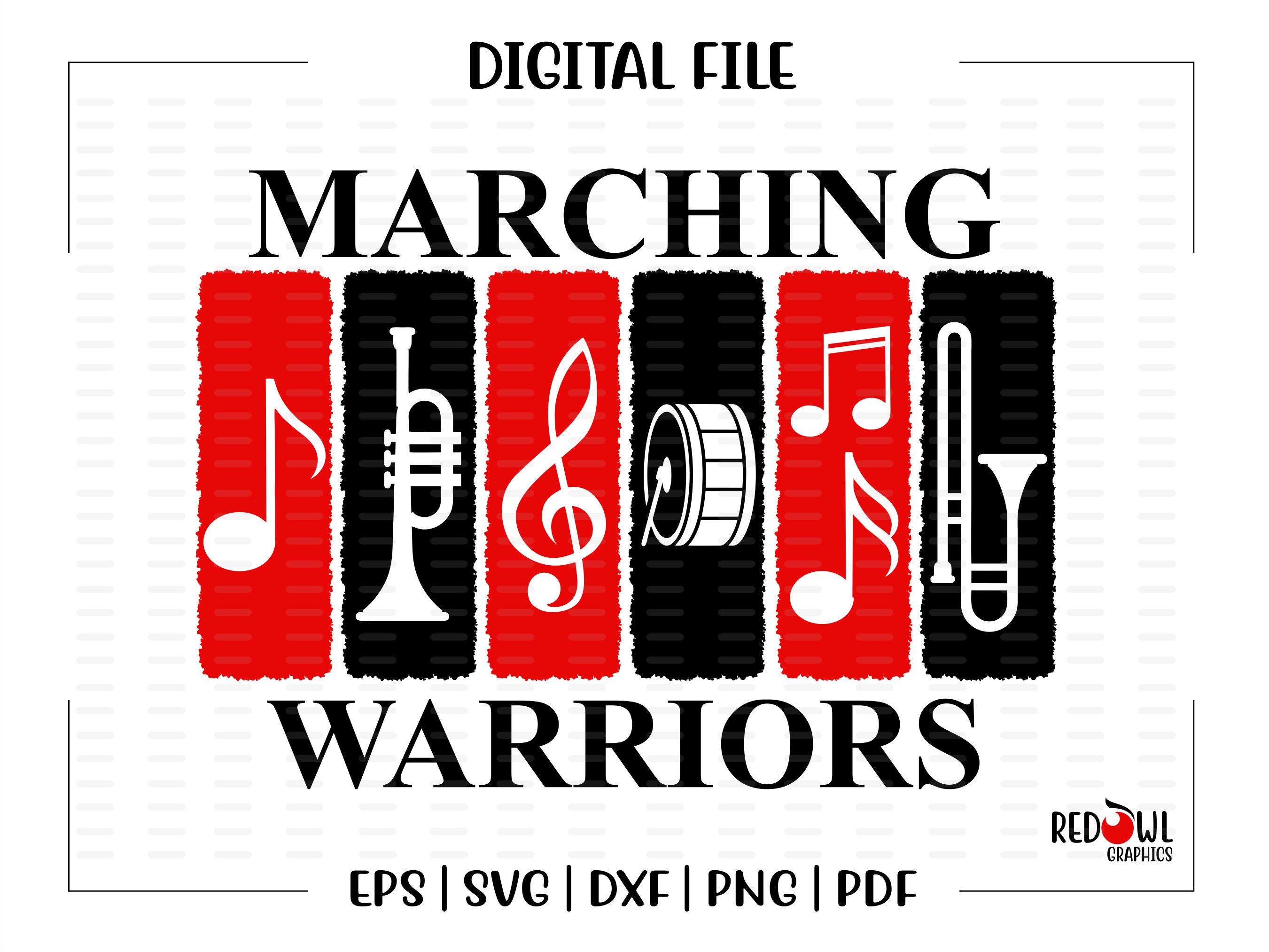 Marching Band Svg Warrior Band Svg Warrior Warriors Band Etsy