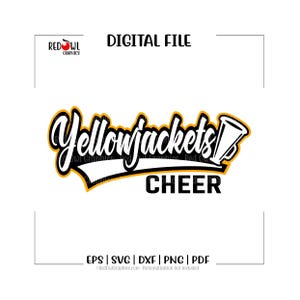 Yellowjackets Cheer svg, Yellow Jacket, Cheerleading, Cheerleader, Team Mascot, svg, dxf, eps, png, pdf, sublimation, cut file, htv, vector
