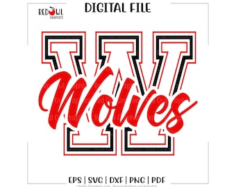 Wolves svg, Wolves, Wolf, Mascot, School, svg, dxf, eps, png, pdf, sublimation, cut file, htv, vector, digital, clipart, design
