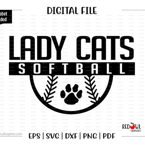 Softball svg, Lady Cats Softball svg, Lady, Cat, Cats, Ladycat, Softball, svg, dxf, eps, png, pdf, sublimation,cut file,htv,clipart,design