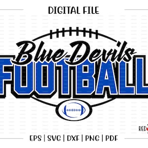 Football svg, Blue Devil svg, Blue Devil Football, Devil, Blue Devil, Blue Devils, svg, dxf, eps, png, pdf, sublimation, cut file, htv
