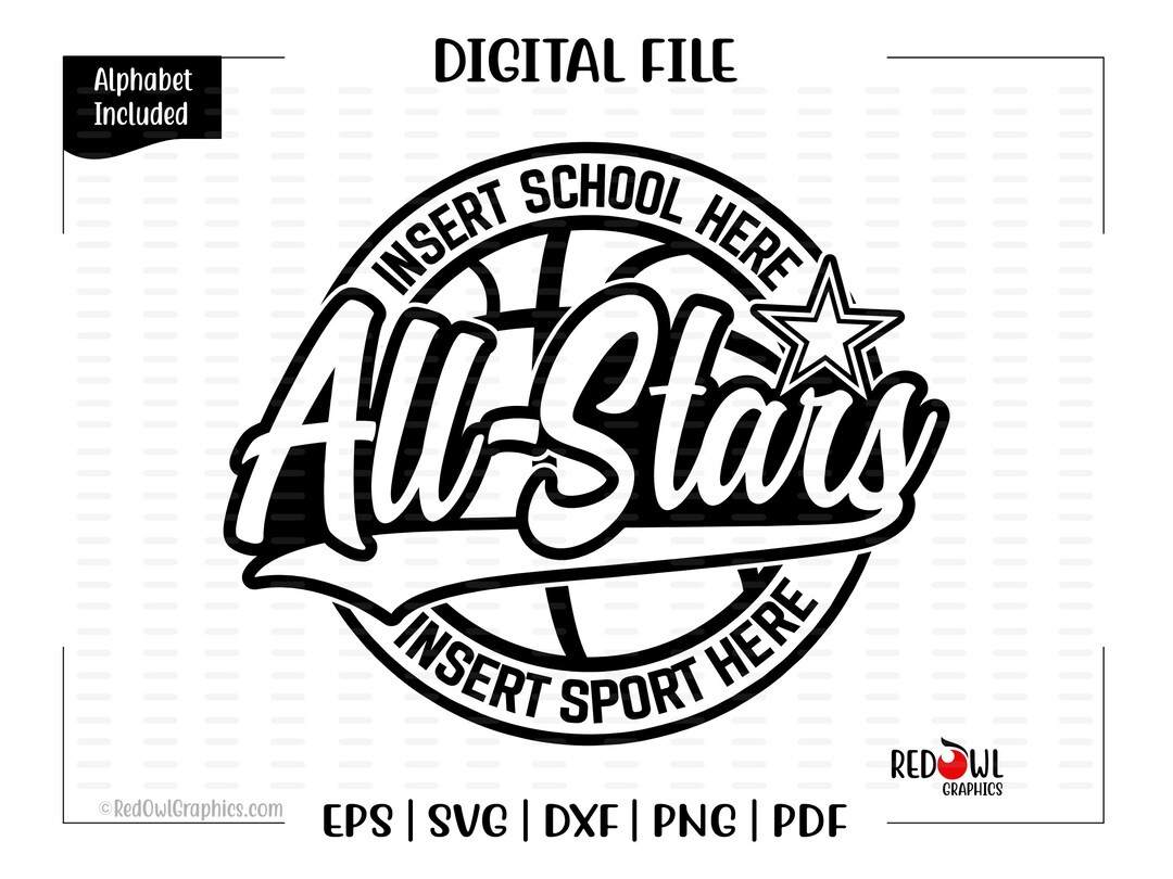 Basketball Svg, Basketball, All Star, Allstars, Mascot, Svg, Dxf, Eps