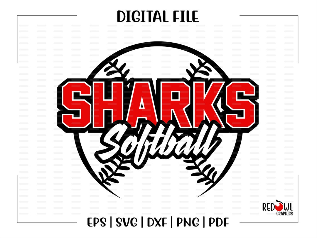 Softball Svg Shark Softball Svg Shark Sharks Softball - Etsy