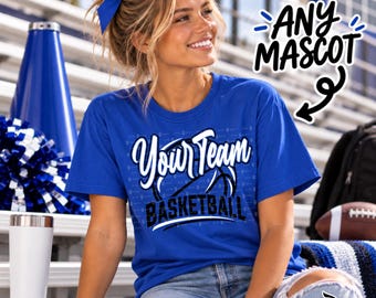 Camiseta de baloncesto personalizada, camiseta con la mascota de cualquier equipo, baloncesto personalizado, nombre del jugador, sudadera, sudadera con capucha, lince, asaltante, puma, águila, pantera