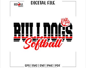 Softball svg, Bulldog Softball svg, Bulldog, Bulldogs, Softball, Bulldog Softball, svg, dxf, eps, png, pdf, sublimation, cut file, htv