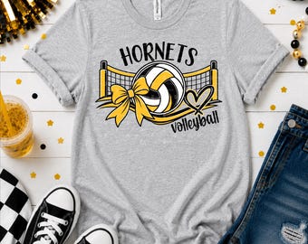 Camiseta de voleibol de los Hornets, personalizada, Hornet, mascota del equipo, escuela, entrenador, mamá, papá, camiseta, sudadera, sudadera con capucha