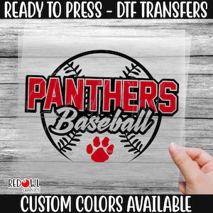 Ready To Press, Panther, Baseball, Softball, Panthers, Paw, Custom DTF Transfer Heat Transfer,Panthers DTF, Panthers Transfer,Direct To Film