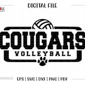 Volleyball svg, Cougar Volleyball svg, Cougar, Cougars, Volleyball, svg, dxf, eps, png, pdf, sublimation, cut file, htv, vector, digital