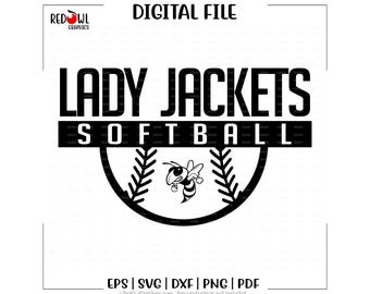 Lady Jackets Softball svg, Jacket, Softball, svg, dxf, eps, png, pdf, sublimation, cut file, clipart, Mom, Dad, Coach