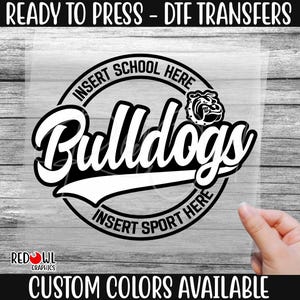 Ready To Press, Bulldog, Bulldogs DTF, Custom DTF Transfer, Heat Transfer, DTF, Bulldogs Transfer, Direct To Film