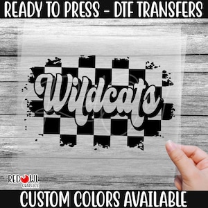 Ready To Press, Wildcat, Wildcat DTF, Custom DTF Transfer, Retro, Vintage, Checker Board,Heat Transfer,DTF, Wildcat Transfer, Direct To Film