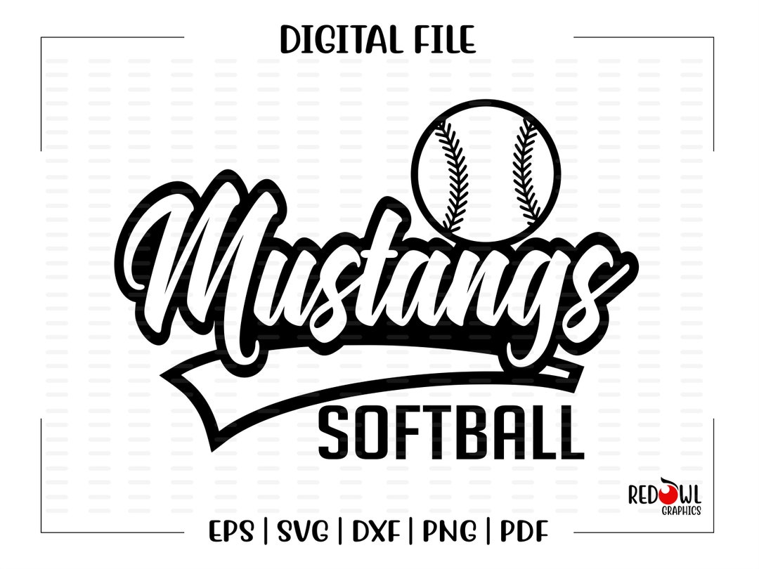 Softball Svg Mustang Softball Svg Mustang Mustangs Etsy