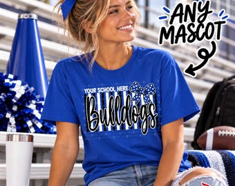 Camiseta personalizada con mascota, camiseta de cualquier equipo, camiseta personalizada con el espíritu escolar, camiseta con el nombre del equipo, sudadera, sudadera con capucha, Bobcat, Raider, Cougar, Eagle