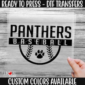Ready To Press, Panther, Baseball, Softball, Panthers, Paw, Custom DTF Transfer Heat Transfer,Panthers DTF, Panthers Transfer,Direct To Film