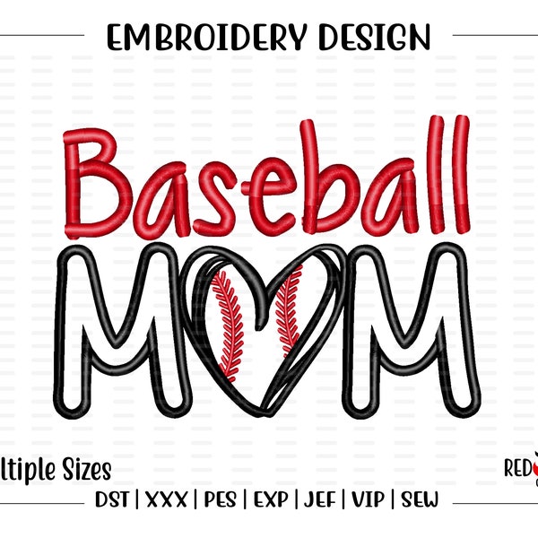 Baseball Mama, Baseball, Mama, Stickmuster, Maskottchen, Baseball Stickerei, Stickerei, Maschine, Design, dst, xxx, pes, exp, jef, vip, sew