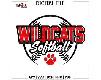 Softball svg, Wildcat Softball svg, Wildcat, Wildcats, Softball, svg, dxf, eps, png, pdf, sublimation, cut file, htv, vector, digital