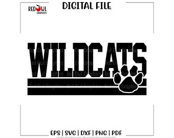 Gato montés SVG, Gatos montés SVG, Gato montés, Gatos montés, Clipart, Mascota, Escuela, SVG, DXF, EPS, PNG, PDF, Sublimación, Archivo de corte, HTV, Vector, Digital