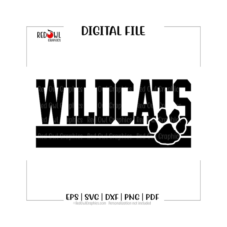 Wildcat svg, Wildcats svg, Wildcat, Wildcats, Clipart, Mascot, School, svg, dxf, eps, png, pdf, sublimation, cut file, htv, vector, digital image 1