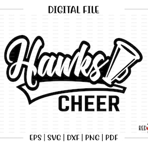 Cheerleading svg, Hawk Cheerleading, Hawk, Hawks, Cheer, Cheerleader, Cheerleading, svg, dxf, eps, png, pdf, sublimation, cut file