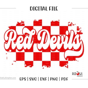 Czerwony Diabeł svg, Diabły svg, Czerwony Diabeł, Czerwone Diabły, Diabeł, Retro, Szachownica, svg, dxf, eps, png, pdf, sublimacja, plik do cięcia,