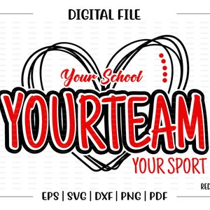 Custom, Personalized, Heart, Love,  School, Team, Mascot, svg, dxf, eps, png, pdf, sublimation