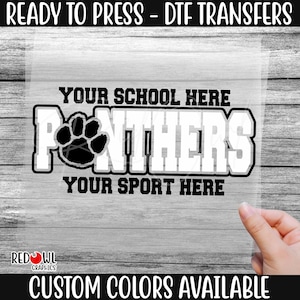 Ready To Press, Panther, Panthers, Paw, Custom DTF Transfer,Heat Transfer,Panthers DTF,DTF,Panthers Transfer, Direct To Film