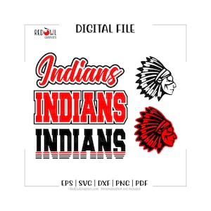 Indian svg, Indians svg, Indian, Indians, Script, Block, Mascot, School, svg, dxf, eps, png, pdf, sublimation, cut file, htv, vector