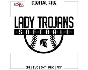 Softbal svg, lady trojan softbal svg, lady, trojan, trojaanse paarden, softbal, svg, dxf, eps, png, pdf, sublimatie, gesneden bestand, htv, clipart, ontwerp