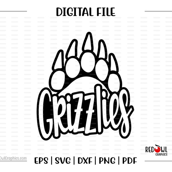 Grizzlies svg, Grizzlies svg, Grizzlies, Clipart, Mascot, School, svg, dxf, eps, png, pdf, sublimation, cut file, htv, vector, digital