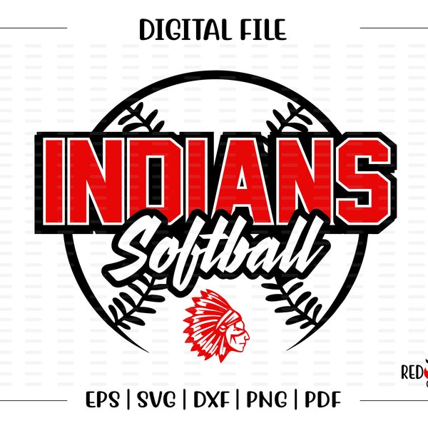 Softball svg, Indian Softball svg, Indian, Indians, Softball, svg, dxf, eps, png, pdf, sublimation, cut file, htv, vector, digital